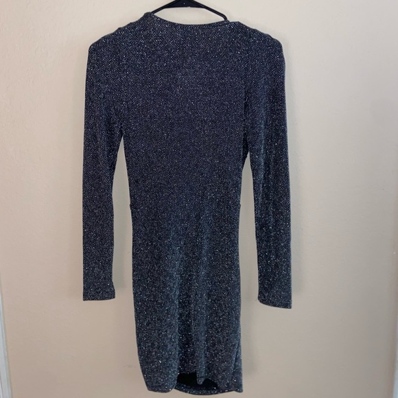 Shoulder pad 90 sparkles glitter girl mini dress bodycon goin out formal fashion - Picture 6 of 14